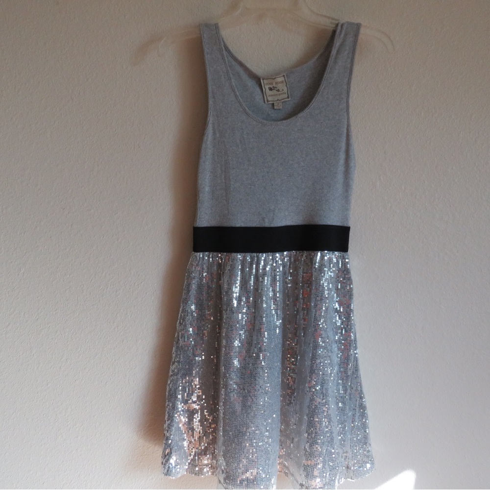 Pink Rose Sleeveless Empire Waist Sequin Dress SZ Medium